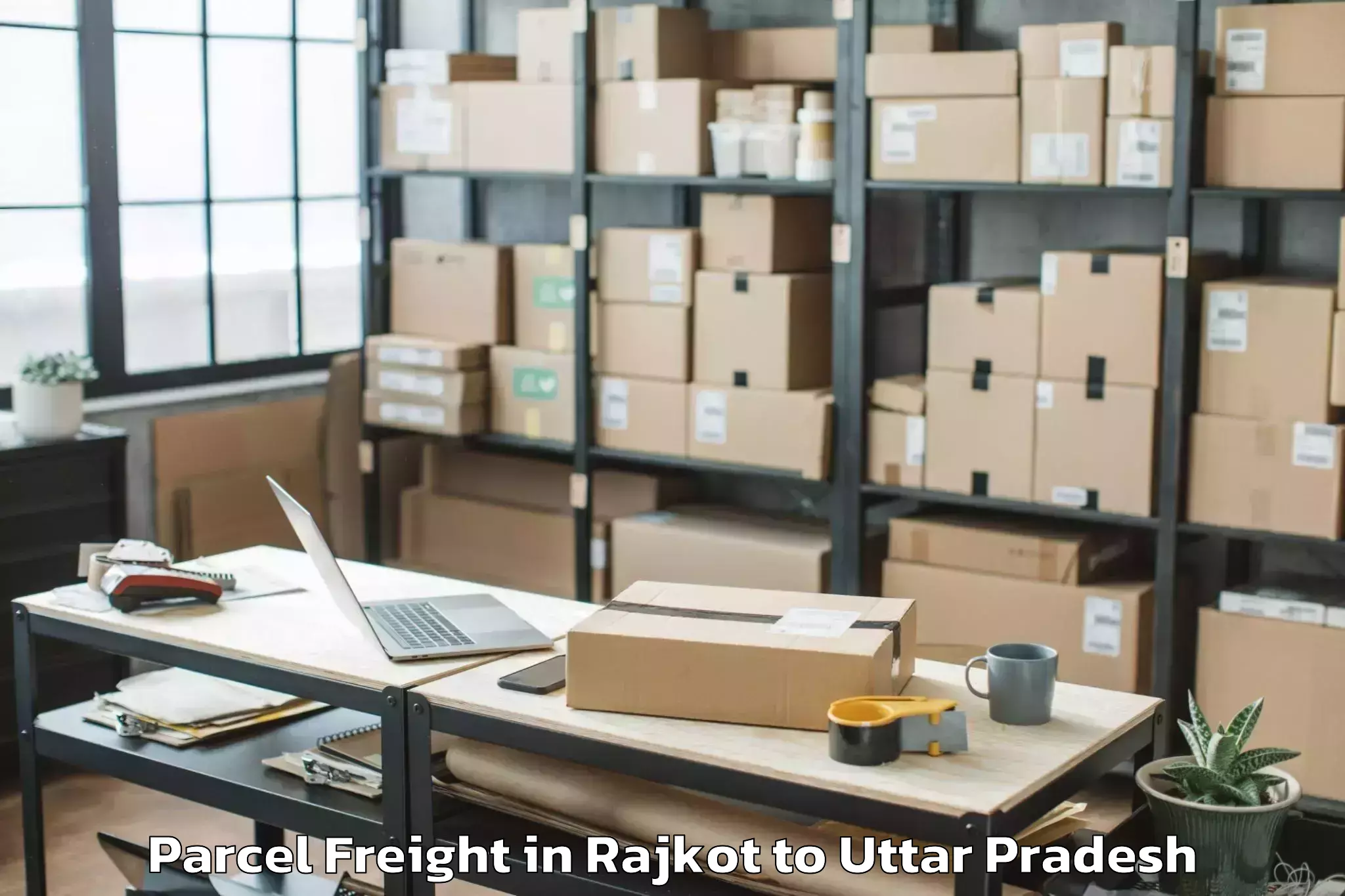 Leading Rajkot to Bilariaganj Parcel Freight Provider